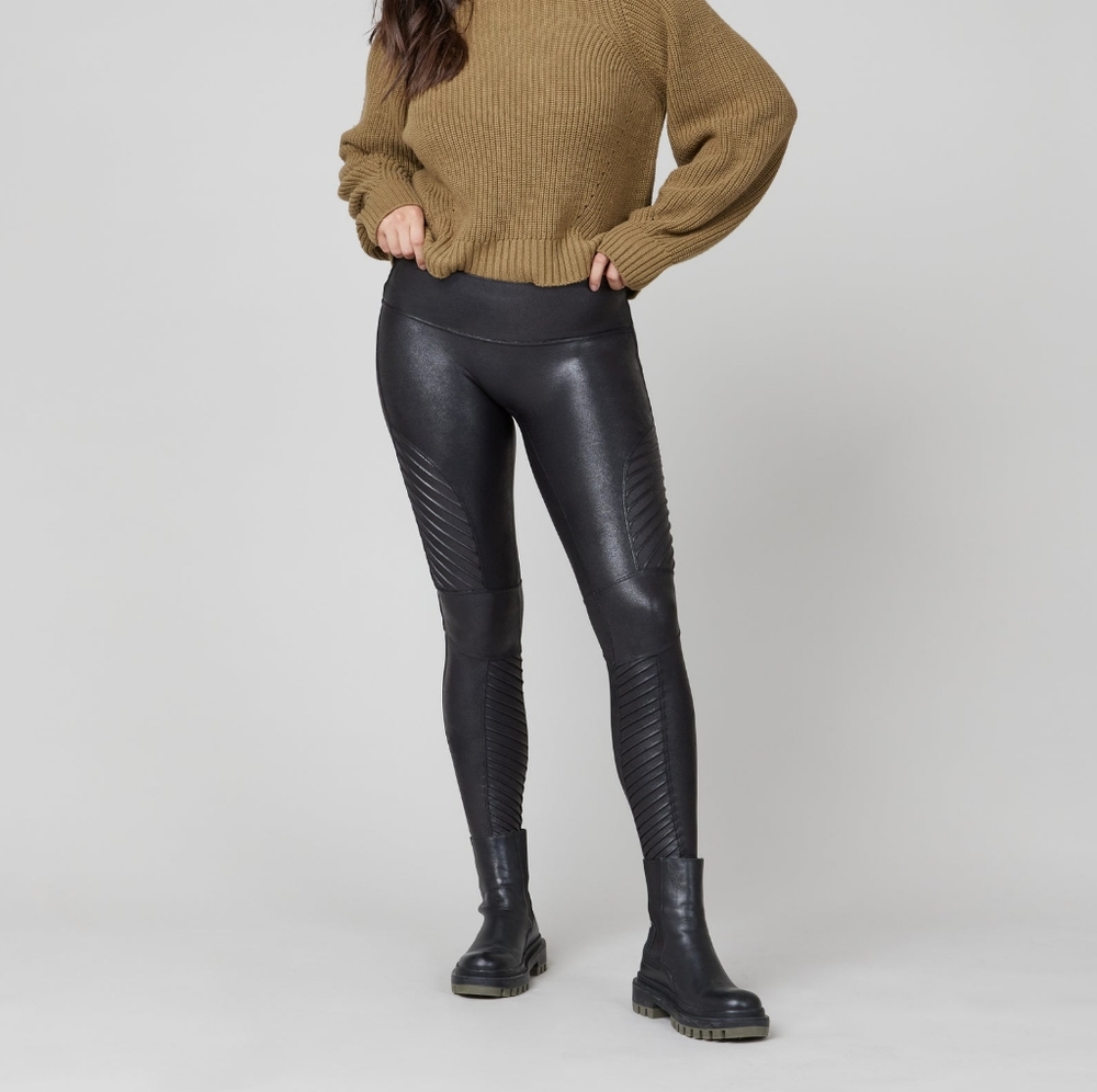 Spanx Faux Leather Moto Leggings